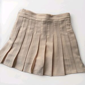 NWT SCKTOO Women's M Mini Cream Tan Pleated Skirt With Shorts Active Skirt